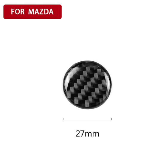 Un ensemble d'adhésifs décoratifs pour la poignée multimédia de commande centrale en fibre de carbone pour voiture pour Mazda 3/6 / CX-9 / CX-5, guide vers la sortie et la télécommande universelle, bouton multimédia de commande centrale