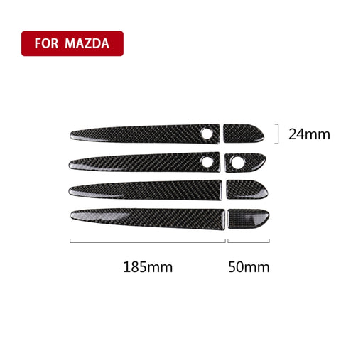Poignée de porte extérieure en fibre de carbone pour voiture avec trou décoratif adhésif Smart Hole pour Mazda CX-5 2017-2018, guide vers l'avant, poignée de porte extérieure avec Smart, conduite à gauche