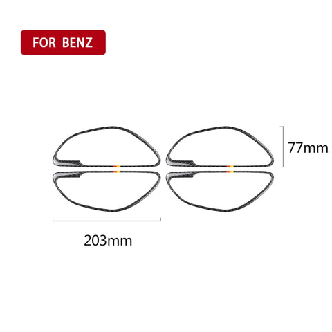 4 adesivi decorativi per maniglia in colore tedesco in fibra di carbonio per auto per Mercedes-Benz Classe C W205 2015-2018/GLC X253 2016-2018, guida sinistra e destra universale, German Color Handle - Novalix Store