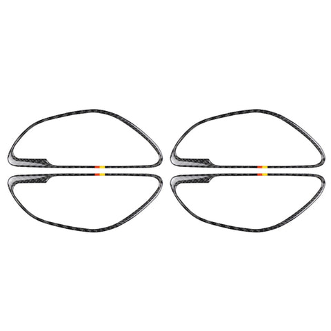 4 adesivi decorativi per maniglia in colore tedesco in fibra di carbonio per auto per Mercedes-Benz Classe C W205 2015-2018/GLC X253 2016-2018, guida sinistra e destra universale, German Color Handle - Novalix Store