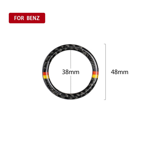 Adhésif décoratif pour anneau d'avion avec un clic de couleur tedesco en fibre de carbone pour voiture pour Mercedes-Benz avec guide pour le sinistre et l'universel, couleur allemande, anneau de démarrage en un clic