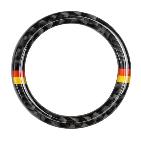 Adhésif décoratif pour anneau d'avion avec un clic de couleur tedesco en fibre de carbone pour voiture pour Mercedes-Benz avec guide pour le sinistre et l'universel, couleur allemande, anneau de démarrage en un clic