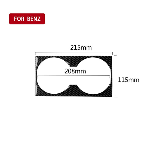 Adesivo decorativo B per pannello portabicchieri in tinta unita in fibra di carbonio per auto per Mercedes-Benz GLE 2015-2017/GLS 2016-2018/ML 2012-2015/GL 2013-2015, guida a destra e a sinistra universale, Solid Color Water Cup Holder Panel B