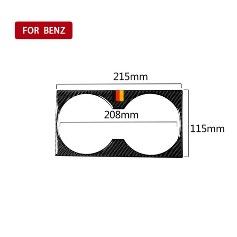 Adesivo decorativo B per portabicchieri in colore tedesco in fibra di carbonio per auto per Mercedes-Benz GLE 2015-2017/GLS 2016-2018/ML 2012-2015/GL 2013-2015, guida a destra e a sinistra universale, German Color Water Cup Holder Panel B