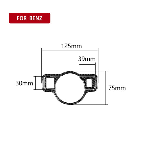 Autocollant décoratif pour interrupteur fari C en teinte unitaire en fibre de carbone pour voiture pour Mercedes-Benz Classe A 2013-2018/Classe B 2013-2018/Classe C 2007-2013, Guida a sinistra, Interrupteur de phare de couleur unie C