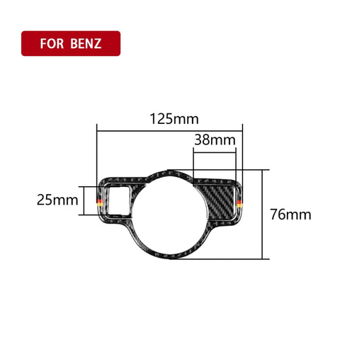 Interrupteur de couleur en fibre de carbone pour voiture, adhésif décoratif pour Mercedes-Benz Classe A 2013-2018/Classe B 2013-2018/Classe C 2007-2013, guide a sinistra, interrupteur de phare de couleur allemande A