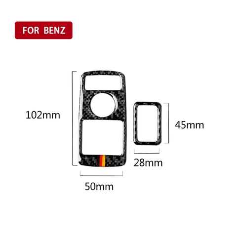Adesivo decorativo per pannello alzacristallo per finestrini in colore tedesco in fibra di carbonio per auto per Mercedes-Benz Classe C 2010-2013/Classe E 2009-2015, guida a destra e a sinistra universale, German Color Window Lift Panel