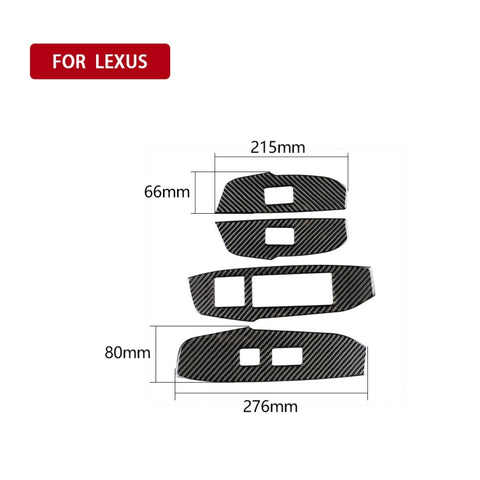 Adhésif décoratif pour lève-vitre pour les fines fibres de carbone pour voiture pour Lexus NX200 / 200t / 300h 2014-2021, guide de destra, lève-vitre, conduite à droite