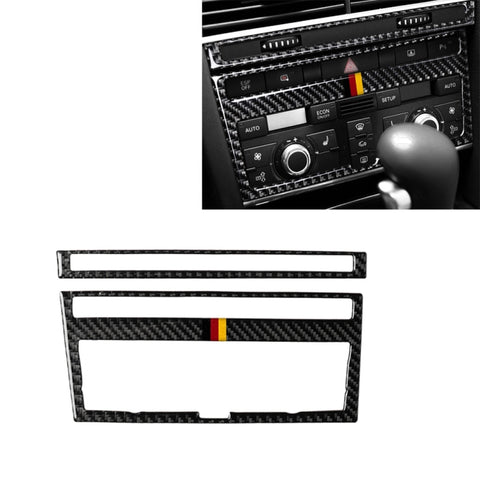 Adesivo decorativo per pannello CD con aria condizionata a colori per bandiera tedesca in fibra di carbonio per auto per Audi A6 2005-2011, guida a destra e a sinistra universale, German Air Conditioning CD