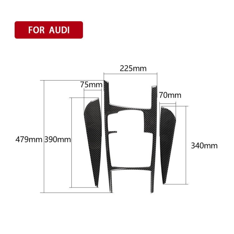 Car Carbon Fiber Gear Shift Position + Side Panel Decorative Sticker for Audi A6 2005-2011, Left Drive, Low Configuration                               ...