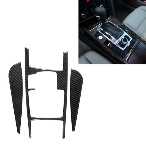 Position du changement de vitesse pour voiture en fibre de carbone + adhésif décoratif pour panneau latéral pour Audi A6 2005-2011, guide vers l'avant, configuration basse, position de changement de vitesse, conduite à gauche, configuration basse