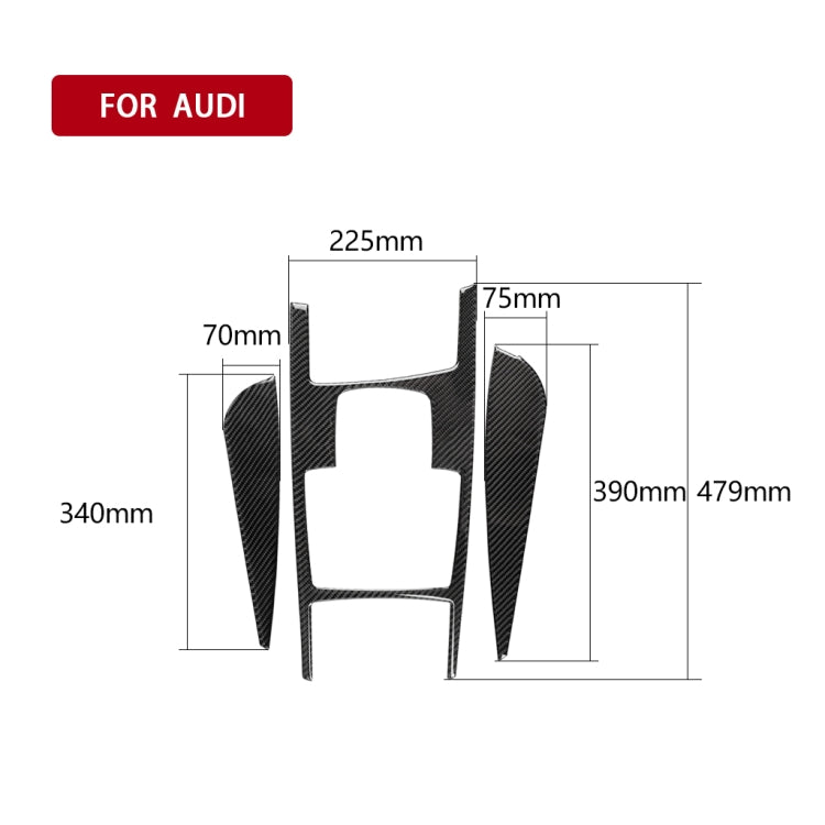 Car Carbon Fiber Gear Shift Position + Side Panel Decorative Sticker for Audi A6 2005-2011, Right Drive, High Configuration                             ...