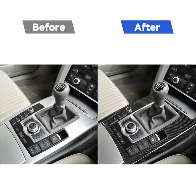 Car Carbon Fiber Gear Shift Position + Side Panel Decorative Sticker for Audi A6 2005-2011, Right Drive, High Configuration                             ...