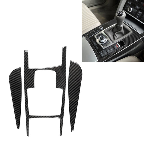 Position du changement de vitesse pour voiture en fibre de carbone + adhésif décoratif pour panneau latéral pour Audi A6 2005-2011, guide de destination, configuration haute, position de changement de vitesse, entraînement à droite, configuration élevée
