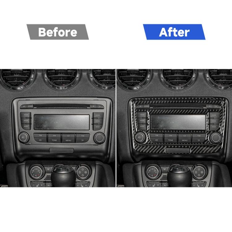 Car Carbon Fiber Air Conditioning CD Panel Decorative Sticker for Audi TT 8n 8J MK123 TTRS 2008-2014, Left and Right Drive Universal, B Style           ...