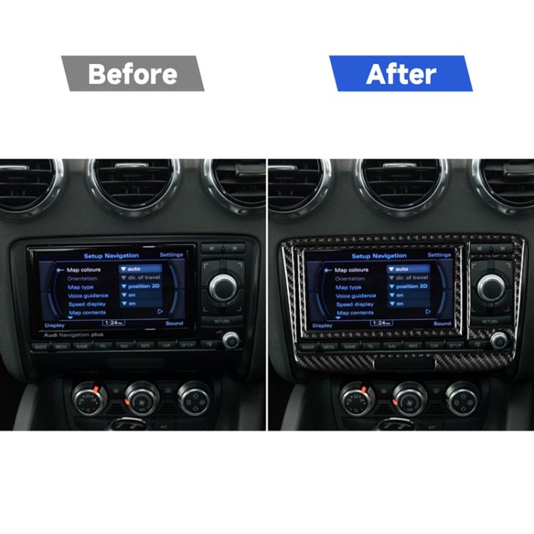 Car Carbon Fiber Air Conditioning CD Panel Decorative Sticker for Audi TT 8n 8J MK123 TTRS 2008-2014, Left and Right Drive Universal, A Style           ...