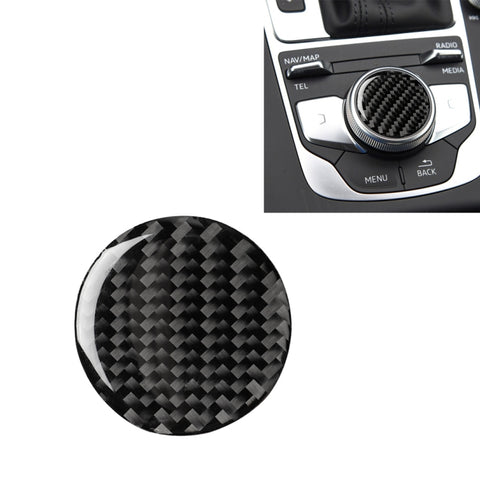 Adesivo decorativo per manopola di controllo centrale in fibra di carbonio per auto per Audi A3 / A4L 2014-2019, guida a destra ea sinistra universale, Central Control Knob