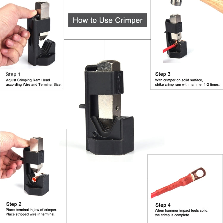 Heavy-Duty Car Battery Cable Hammer Crimper Tool with Lugs