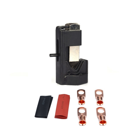 Pinza per piegatrice per cavo batteria per auto Martello per martello Pinza per piegatrice con capocorda con rame T2 4 x 5/16 Terminali per cavi pressati a freddo per carichi pesanti, 4 x 5/16