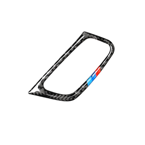 Adhésif décoratif pour porte-clés tricolore en fibre de carbone pour voiture pour BMW E70 X5 / E71 X6 2009-2013, guide à sinistra, trou de clé (tricolore)