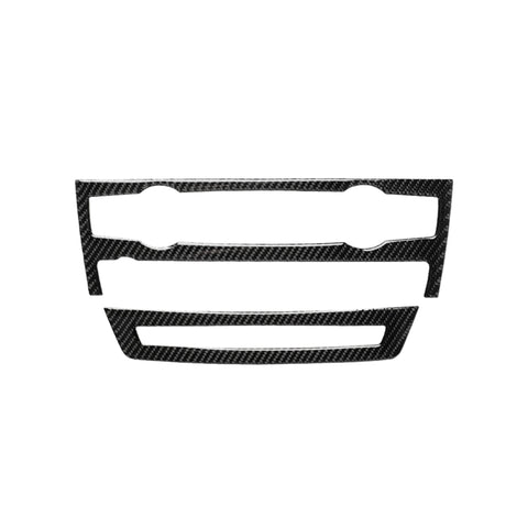 Set di adesivi decorativi per condizionatore d'aria in tinta unita in fibra di carbonio 2 in 1 per BMW E70 X5 2008-2013 / E71 X6 2009-2014, guida a destra e a sinistra universale, Air Conditioner Set