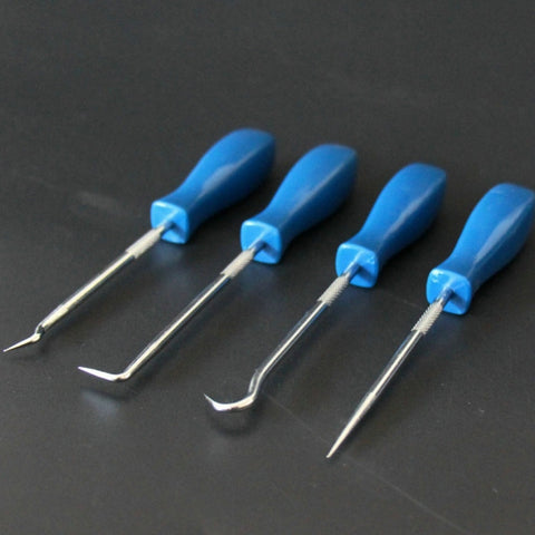 Ensemble de 4 outils et crochets pour voiture, joint torique, paraolio, guarnizione, strattore, ustensile manuel artisanal, set d'instruments pour rimozione auto, extracteur de joint d'huile (bleu), extracteur de joint d'huile (jaune)