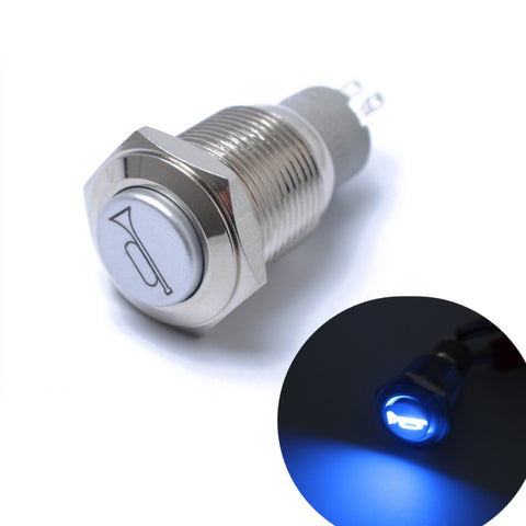 Interruttore di ripristino momentaneo Pulsante 16mm 12V pour haut-parleur clacson pour auto et moto, haut-parleur klaxon
