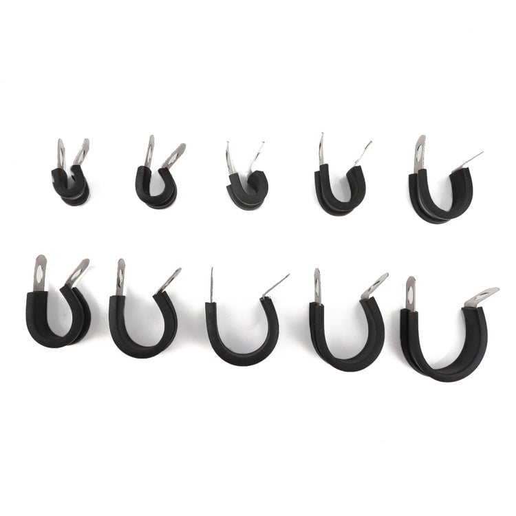 10 PCS Car Rubber Cushion Pipe Clamps Stainless Steel Clamps, Size: 5/4 inch (32mm), Size: 5/4 inch (32mm)