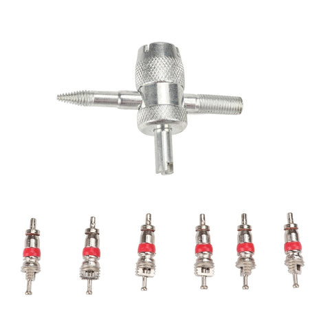 Outil de jante 4 en 1 + 6 valves pneumatiques pour moto, A2203
