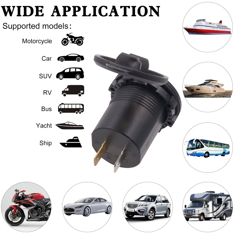 Universal Car Dual Port USB Charger Power Outlet Adapter 4.2A 5V IP66 with LED Digital Voltmeter + 60cm Cable, 4.2A Voltmeter + 60cm Cable(Red Light)   ...