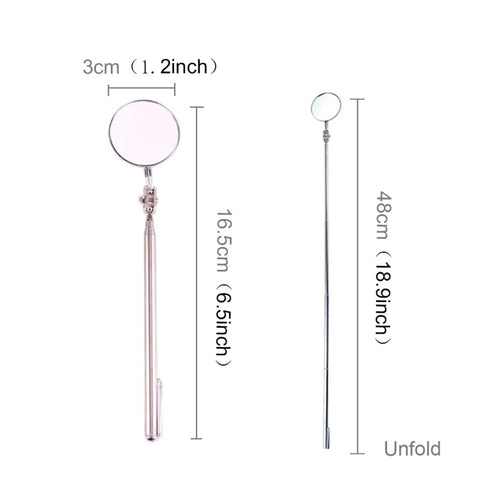 Specchio di ispezione telescopico per telaio di autoveicoli, diametro specchio: 30 mm, lunghezza: 165 mm, Diameter: 30mm, Length: 165mm