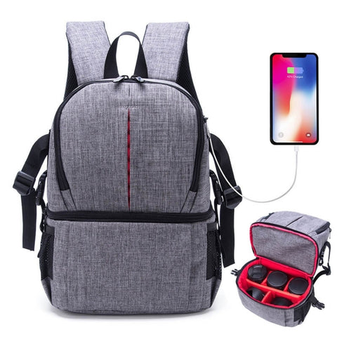 Borsa per fotocamera imbottita antiurto con tracolla in nylon impermeabile multifunzionale per fotocamere DSLR Nikon Canon