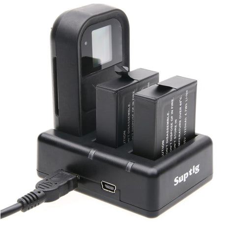 Caricabatterie doppio per GoPro HERO7/6/5 con caricatore per