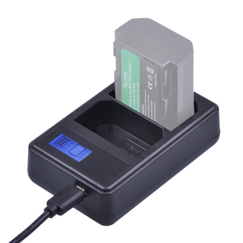 Caricabatteria Doppio Canale con Display LCD per Batteria Sony