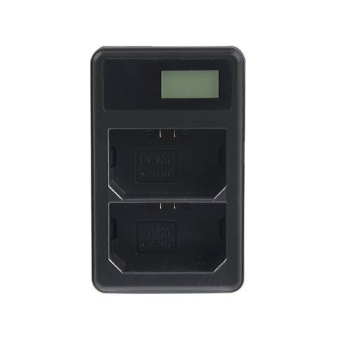 Caricabatteria Doppio Canale con Display LCD per Batteria Sony