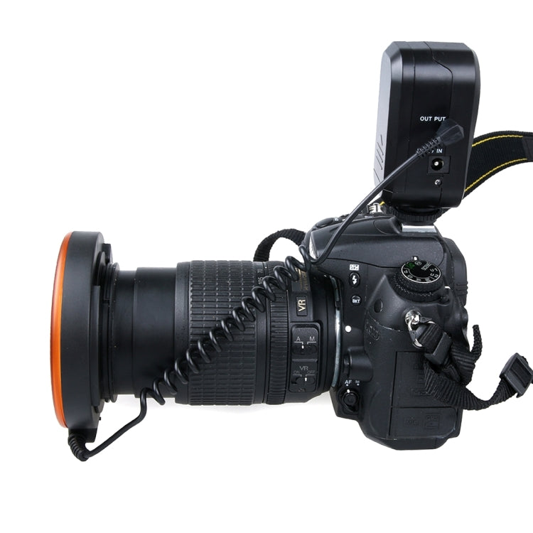 Torcia a LED circolare con 48 luci LED e 6 anelli adattatori (49 mm/52 mm/55 mm/58 mm/62 mm/67 mm) per obiettivo macro