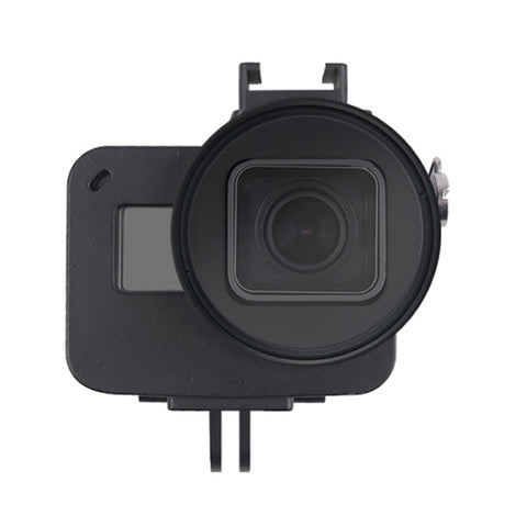 Guscio dell'alloggiamento Gabbia protettiva in lega di alluminio CNC con telaio assicurativo e lente UV da 52 mm per GoPro HERO7 Black /6 /5, 52mm UV Black, 52mm UV Blue, 52mm UV Red