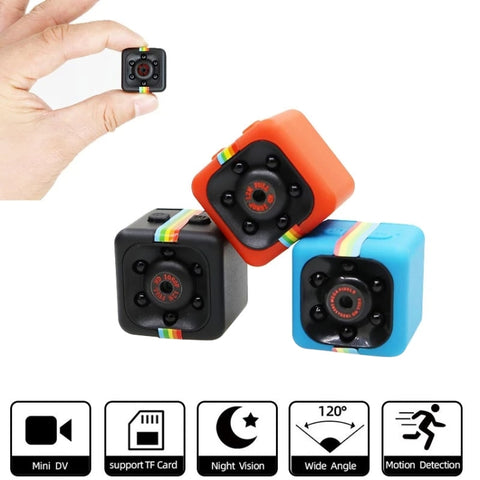 SQ11 Mini DV HD 1080P 2MP Enregistreur sportif avec support, support pour moniteur de jeu, vision nocturne IR et fiche TF, SQ11 6 LED noir, SQ11 6 LED bleu, SQ11 6 LED rouge