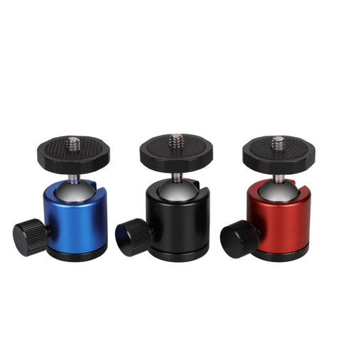 Mini testa a sfera panoramica in metallo con rotazione di 360 gradi per DSLR e fotocamere digitali, Black, Blue, Red