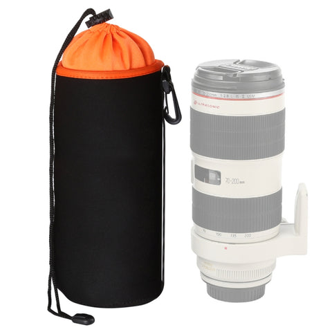 Borsa per obiettivo fotocamera reflex Borsa per obiettivo singolo micro Borsa per bile interna per obiettivo Custodia protettiva impermeabile più ispessimento in velluto, Diametro: 10 cm, Altezza: 25 cm, Diameter: 10cm, Height: 25cm