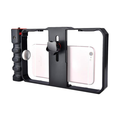 YELANGU YLG0901B Vlogging Trasmissione in diretta Smartphone Gabbia in plastica Video Rig Produzione cinematografica Maniglia stabilizzatrice Staffa per iPhone, Galaxy, Huawei, Xiaomi, HTC, LG, Google e altri smartphone, YLG0901B