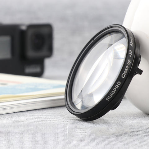 RUIGPRO per GoPro HERO 7/6/5 Professional 52mm 10X Filtro per obiettivo Close-up con anello adattatore filtro e copriobiettivo, 10X Close-up Lens