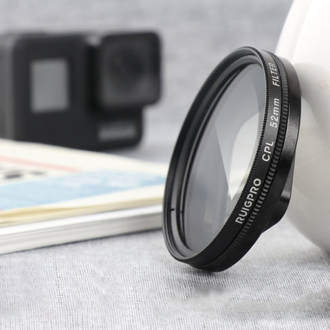 RUIGPRO per GoPro HERO 7/6/5 Filtro obiettivo CPL professionale da 52 mm con anello adattatore filtro e copriobiettivo, CPL Lens