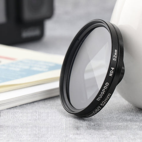 RUIGPRO per GoPro HERO 7/6/5 Filtro obiettivo professionale ND4 da 52 mm con anello adattatore filtro e copriobiettivo, ND4 Lens