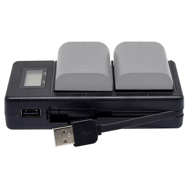 caricatore-lcd-digitale-per-batteria-per-fotocamera-reflex-lp-e6-per-serie-canon-lp-e6 - immagine 1
