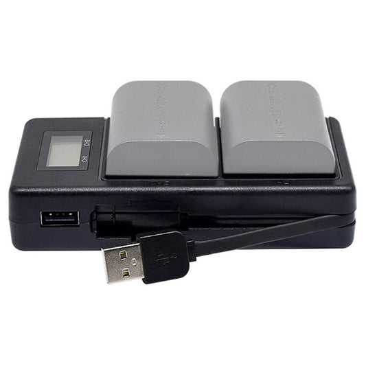 caricatore-lcd-digitale-per-batteria-per-fotocamera-reflex-lp-e6-per-serie-canon-lp-e6 - immagine 1