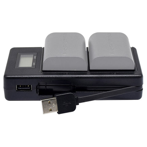 Caricatore digitale LCD per batterie LP-E6 di fotocamere Canon