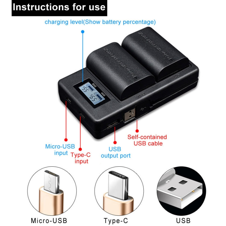 Canon LP-E6 Battery Charger with LCD Display for DSLRs