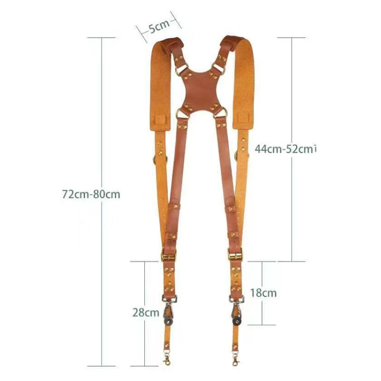 Tracolla per fotocamera con imbracatura in pelle a doppia spalla antiscivolo a sgancio rapido con gancio in metallo per fotocamere SLR / DSLR           ...