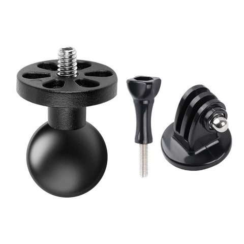 Supporto fisso per moto con testa a sfera da 25 mm e vite da 1/4 di pollice con adattatore per treppiede e vite per GoPro Hero11 Nero / HERO10 Nero /9 Nero /8 Nero /7 /6 /5 /5 Sessione /4 Sessione /4 /3+ /3 /2/1, DJI Osmo Action e altre action camera